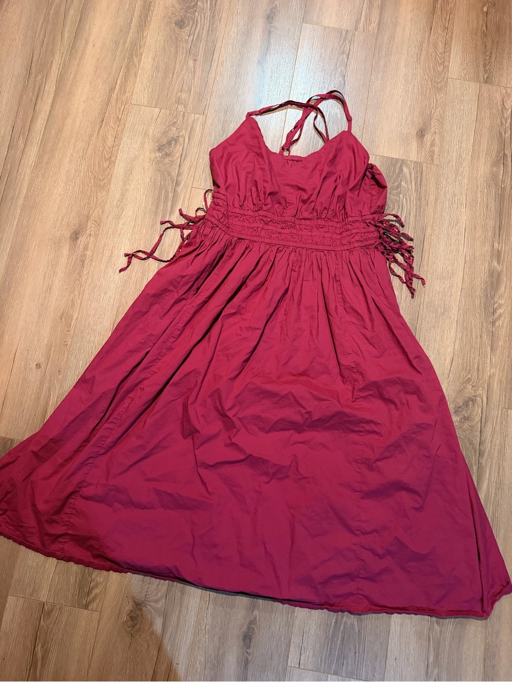 Lane Bryant Plus Size Fuchsia Pink Dress Long Maxi A Line Cotton Women’s 18